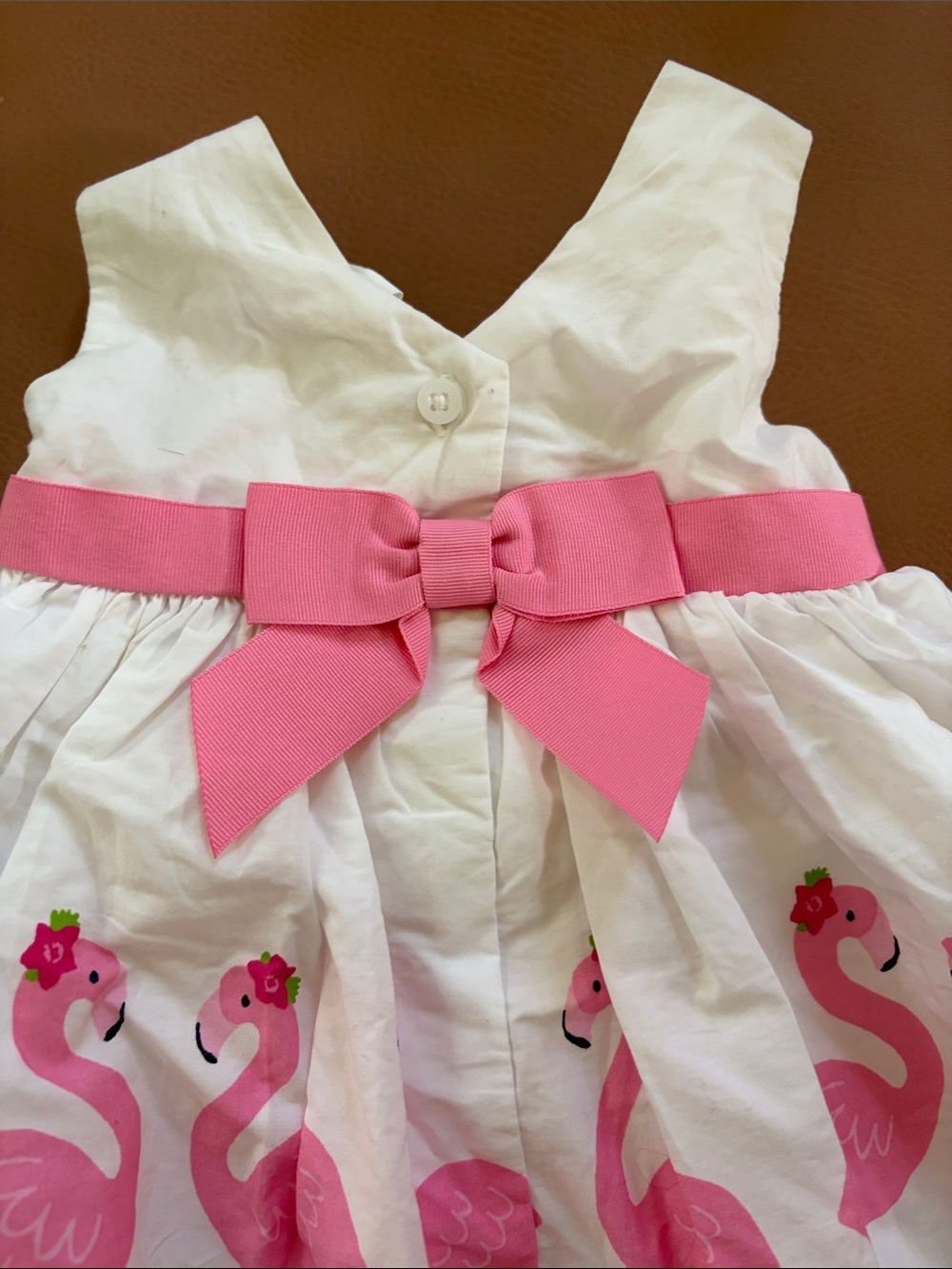 NWT White & Pink Flamingo Sundress - Picture 3 of 9